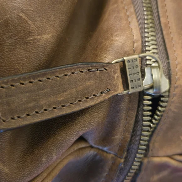 Moore Giles Brown Leather Men's Bag Net Jets - Picture 7 of 12